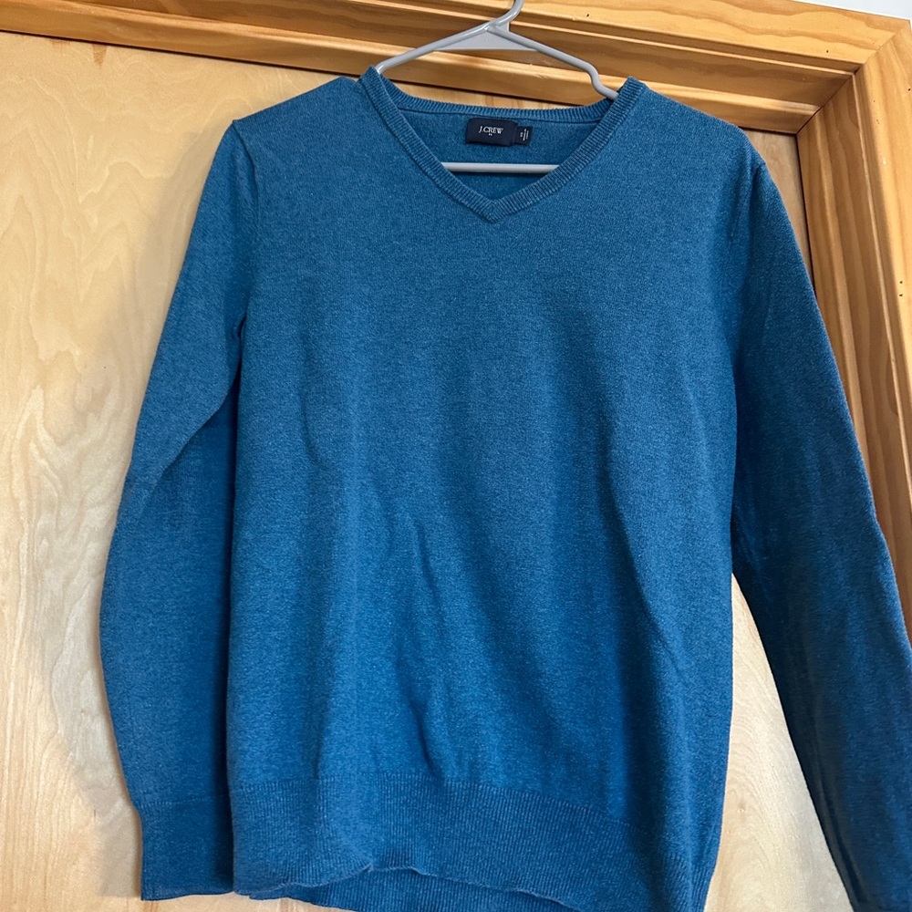 J. Crew Men's Teal V-Neck Sweater